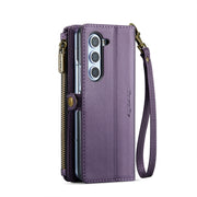 For Samsung Galaxy Z Fold6 5G CaseMe C36 Card Slots Zipper Wallet RFID Anti-theft Leather Phone Case(Purple)