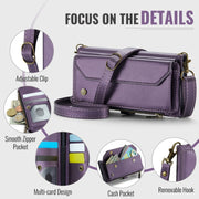 For Samsung Galaxy Z Fold6 5G CaseMe C36 Card Slots Zipper Wallet RFID Anti-theft Leather Phone Case(Purple)
