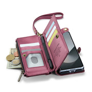 For Samsung Galaxy Z Fold6 5G CaseMe C36 Card Slots Zipper Wallet RFID Anti-theft Leather Phone Case(Wine Red)