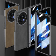 For vivo X Fold3 Pro GKK Integrated Magnetic Fold Hinge Leather Shockproof Phone Case(Matte Black)
