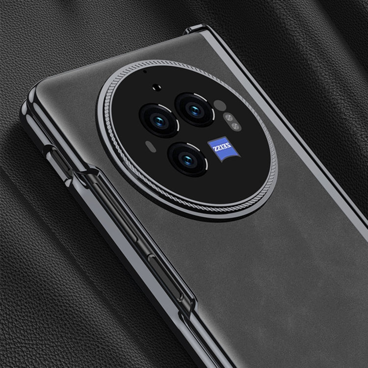 For vivo X Fold3 Pro GKK Integrated Magnetic Fold Hinge Leather Shockproof Phone Case(Matte Black)