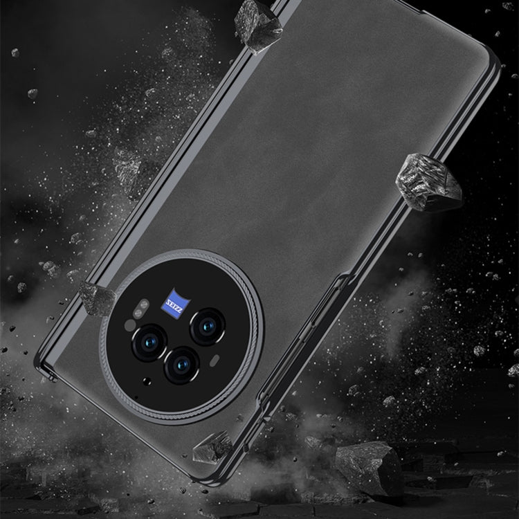 For vivo X Fold3 Pro GKK Integrated Magnetic Fold Hinge Leather Shockproof Phone Case(Matte Brown)