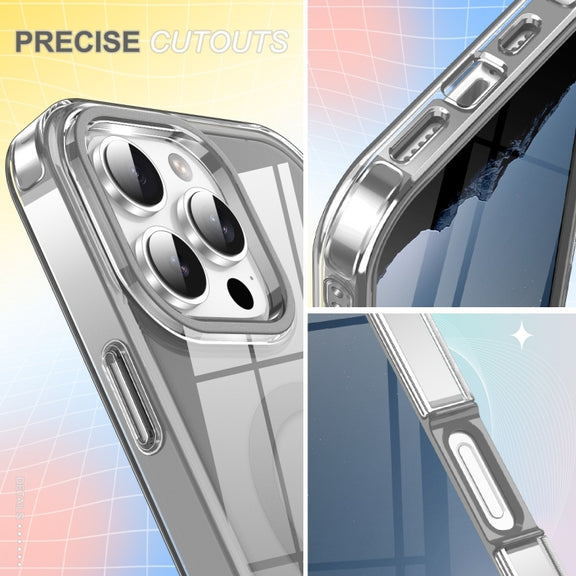 For iPhone 16 Pro Colorful MagSafe Magnetic PC Hybrid TPU Phone Case(Grey)