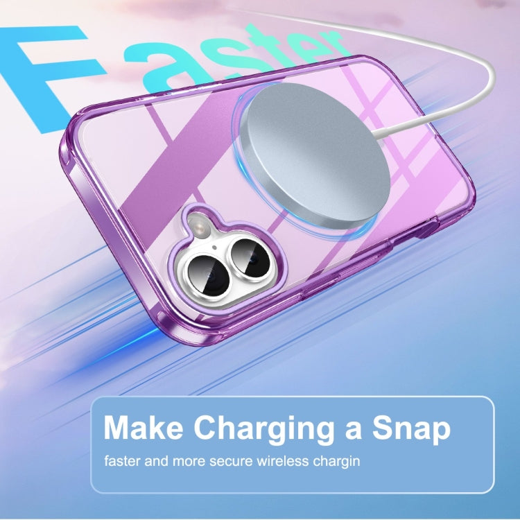 For iPhone 16 Plus Colorful MagSafe Magnetic PC Hybrid TPU Phone Case(Dark Purple)