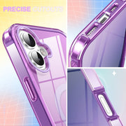 For iPhone 16 Plus Colorful MagSafe Magnetic PC Hybrid TPU Phone Case(Dark Purple)
