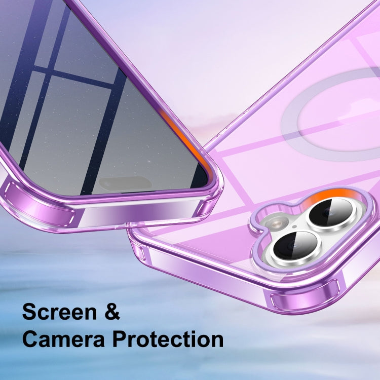 For iPhone 16 Plus Colorful MagSafe Magnetic PC Hybrid TPU Phone Case(Dark Purple)