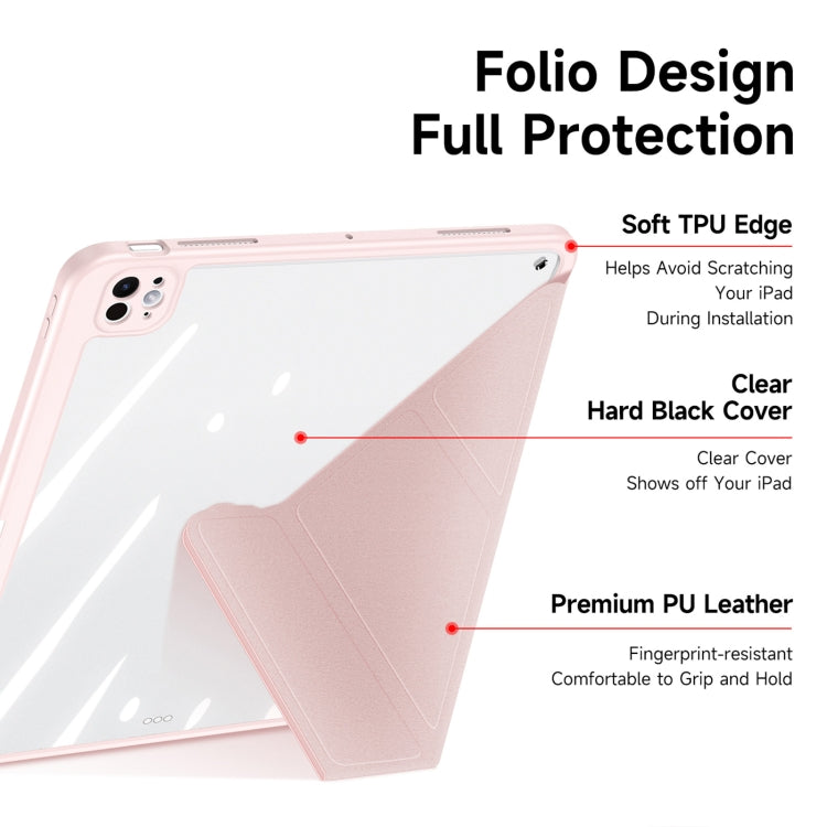 For iPad Pro 11 2024 DUX DUCIS Magi Series Smart Leather Tablet Case(Pink) - free shipping - PMC TechLife - Order now!