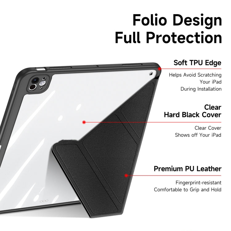For iPad Pro 13 2024 DUX DUCIS Magi Series Smart Leather Tablet Case(Black) - free shipping - PMC Jewellery - Order now!