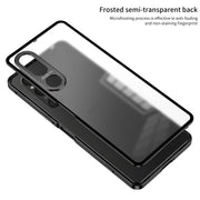 For Sony Xperia 1 V Snap Buckle Metal Frame Frosted Phone Case(Silver)