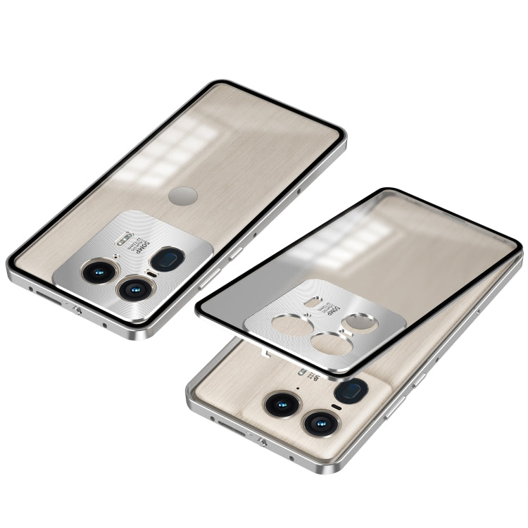 For Motorola Moto X50 Ultra Snap Buckle Metal Frame Frosted Phone Case(Silver) - Motorola Cases by PMC TechLife | Online Shopping South Africa | PMC TechLife | Buy Now Pay Later Mobicred