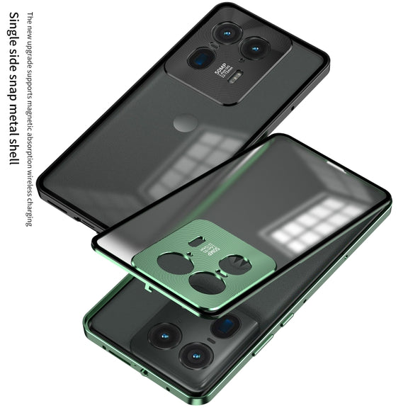 For Motorola Moto X50 Ultra Snap Buckle Metal Frame Frosted Phone Case(Green)
