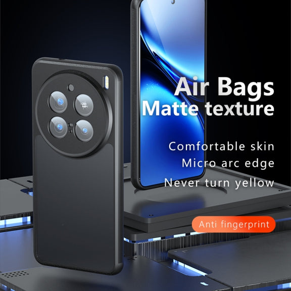 For vivo X200 Pro Armor Precise Hole PC Hybrid TPU Phone Case(Frosted Black)