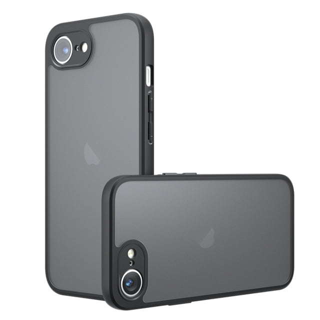For iPhone 16e Armor Precise Hole PC Hybrid TPU Phone Case(Frosted Black)