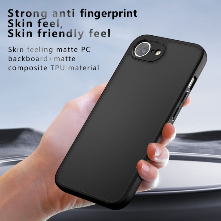 For iPhone 16e Armor Precise Hole PC Hybrid TPU Phone Case(Frosted Black) - iPhone 16e Cases by PMC Jewellery | Online Shopping South Africa | PMC Jewellery | Buy Now Pay Later Mobicred
