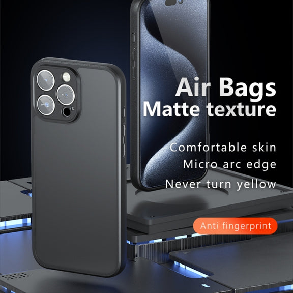 For iPhone 16 Pro Armor Precise Hole PC Hybrid TPU Phone Case(Frosted Black)