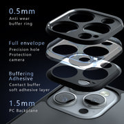 For iPhone 16 Pro Max Armor Precise Hole PC Hybrid TPU Phone Case(Frosted Black)