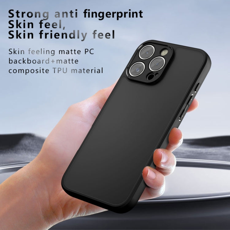 For iPhone 16 Pro Max Armor Precise Hole PC Hybrid TPU Phone Case(Frosted Black)