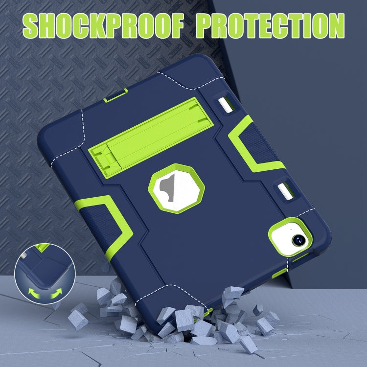 For iPad Air 11 2024 Contrast Color Silicone Acrylic PC Tablet Case with Holder(Navy Blue Yellow Green) - iPad Air 11 2024 Cases by PMC TechLife | Online Shopping South Africa | PMC TechLife | Buy Now Pay Later Mobicred