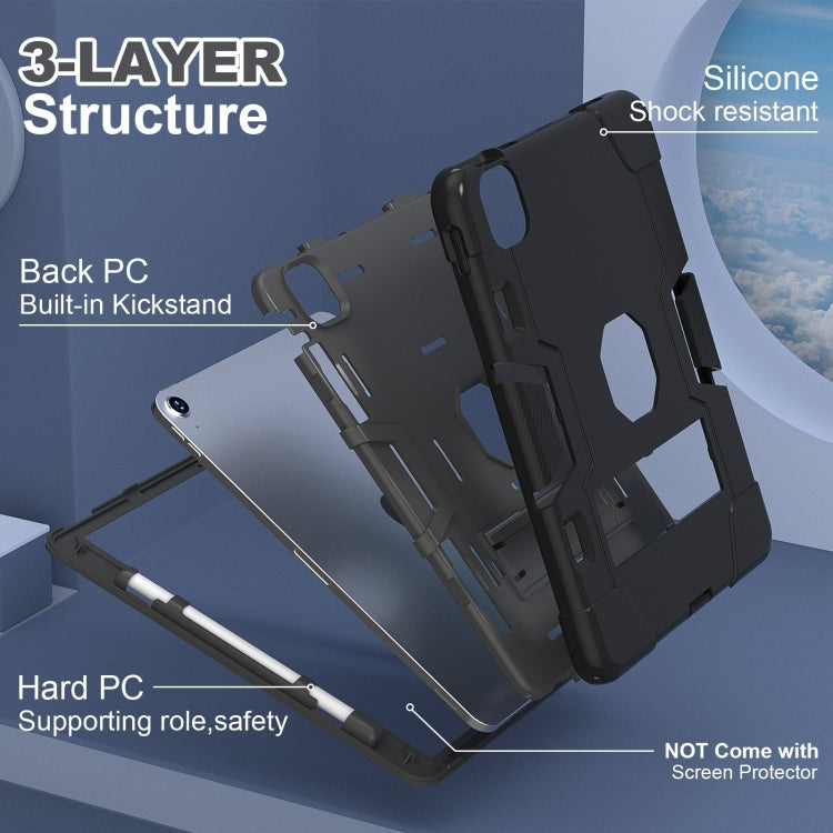 For iPad Air 11 2024 Contrast Color Silicone Acrylic PC Tablet Case with Holder(Black) - iPad Air 11 2024 Cases by PMC TechLife | Online Shopping South Africa | PMC TechLife | Buy Now Pay Later Mobicred