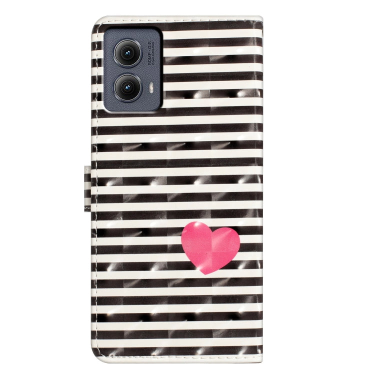For Motorola Edge 2024 3D Pattern Leather Phone Case(Striped Heart) - Motorola Cases by PMC Jewellery | Online Shopping South Africa | PMC Jewellery | Buy Now Pay Later Mobicred