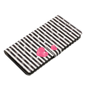 For Motorola Edge 2024 3D Pattern Leather Phone Case(Striped Heart)