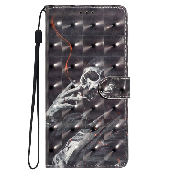 For Motorola Edge 2024 3D Pattern Leather Phone Case(Skull)