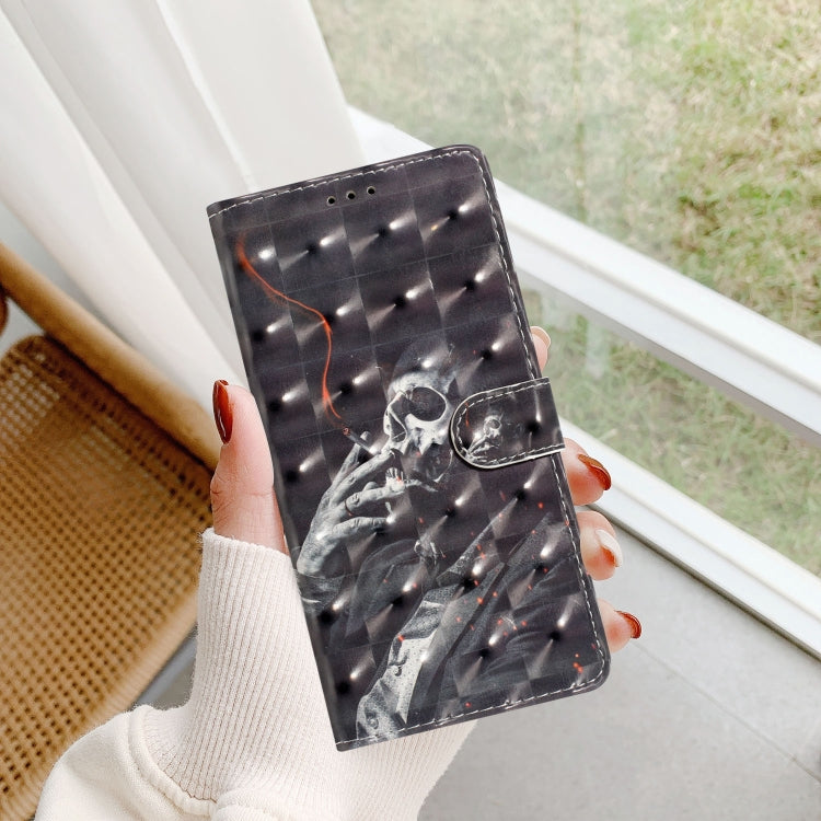 For Motorola Edge 2024 3D Pattern Leather Phone Case(Skull) - Motorola Cases by PMC Jewellery | Online Shopping South Africa | PMC Jewellery | Buy Now Pay Later Mobicred