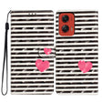 For Motorola Moto G Stylus 5G 2024 3D Pattern Leather Phone Case(Striped Heart) - Motorola Cases by PMC Jewellery | Online Shopping South Africa | PMC Jewellery | Buy Now Pay Later Mobicred