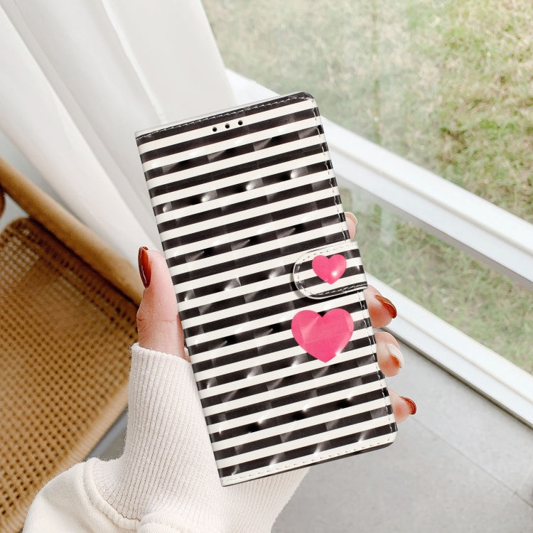 For Motorola Moto G Stylus 5G 2024 3D Pattern Leather Phone Case(Striped Heart)