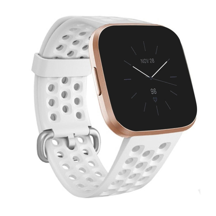 For Fitbit Versa 2 Breathable Silicone Watch Band, Size: Small(White) - Watch Bands by PMc TechLife | Online Shopping South Africa | PMc TechLife | Buy Now Pay Later Mobicred