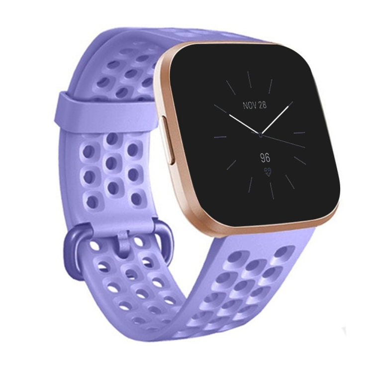 For Fitbit Versa 2 Breathable Silicone Watch Band, Size: Small(Light Purple) - Watch Bands by PMc TechLife | Online Shopping South Africa | PMc TechLife | Buy Now Pay Later Mobicred