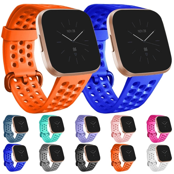 For Fitbit Versa 2 Breathable Silicone Watch Band, Size: Small(Light Pink)