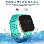 For Fitbit Versa 2 Breathable Silicone Watch Band, Size: Small(Blue)