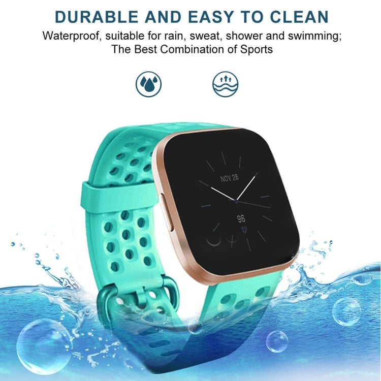 For Fitbit Versa 2 Breathable Silicone Watch Band, Size: Small(Blue)
