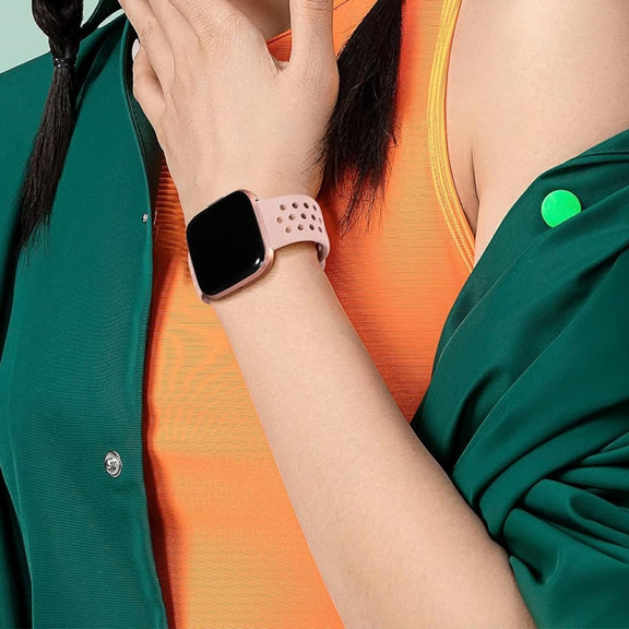 For Fitbit Versa 2 Breathable Silicone Watch Band, Size: Small(Blue)