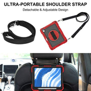 For iPad Air 11 2024 / Air 2022 10.9 360 Degree Rotation PC Contrast Silicone Tablet Case(Red + Black)