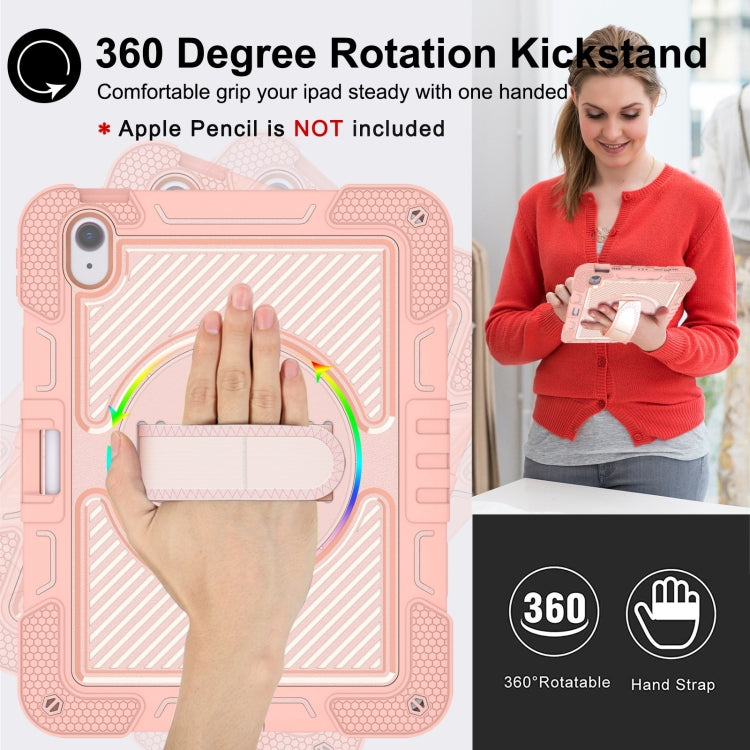 For iPad Air 11 2024 / Air 2022 10.9 360 Degree Rotation PC Contrast Silicone Tablet Case(Rose Gold) - iPad Air 11 2024 Cases by PMC TechLife | Online Shopping South Africa | PMC TechLife | Buy Now Pay Later Mobicred