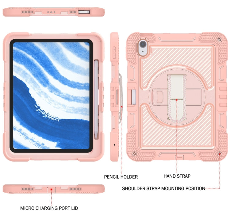 For iPad Air 11 2024 / Air 2022 10.9 360 Degree Rotation PC Contrast Silicone Tablet Case(Rose Gold) - iPad Air 11 2024 Cases by PMC TechLife | Online Shopping South Africa | PMC TechLife | Buy Now Pay Later Mobicred