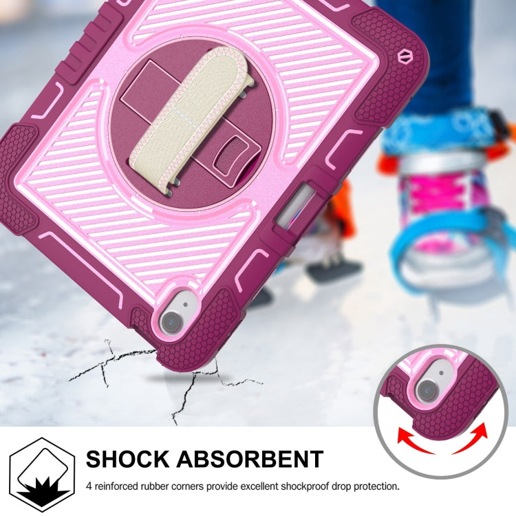 For iPad Air 11 2024 / Air 2022 10.9 360 Degree Rotation PC Contrast Silicone Tablet Case(Rose Red + Pink) - iPad Air 11 2024 Cases by PMC TechLife | Online Shopping South Africa | PMC TechLife | Buy Now Pay Later Mobicred