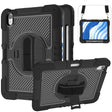 For iPad Air 11 2025 / 2024 360 Degree Rotation PC Contrast Silicone Tablet Case(Black) - iPad Air 11 2025 / 2024 Cases by PMC TechLife | Online Shopping South Africa | PMC TechLife | Buy Now Pay Later Mobicred