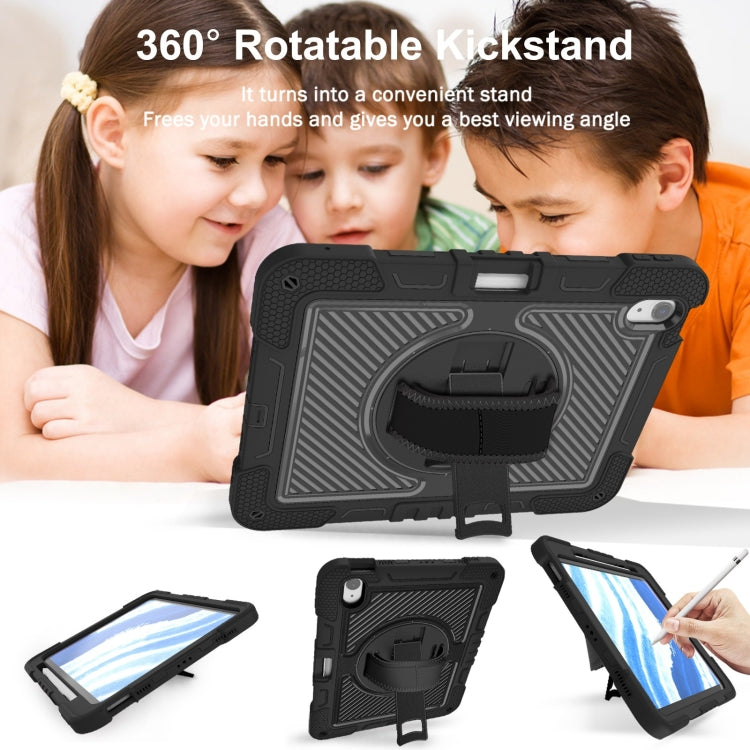 For iPad Air 11 2025 / 2024 360 Degree Rotation PC Contrast Silicone Tablet Case(Black) - iPad Air 11 2025 / 2024 Cases by PMC TechLife | Online Shopping South Africa | PMC TechLife | Buy Now Pay Later Mobicred