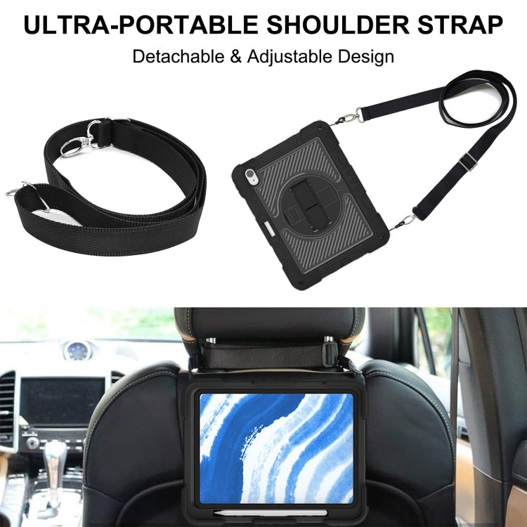 For iPad Air 11 2025 / 2024 360 Degree Rotation PC Contrast Silicone Tablet Case(Black) - iPad Air 11 2025 / 2024 Cases by PMC TechLife | Online Shopping South Africa | PMC TechLife | Buy Now Pay Later Mobicred