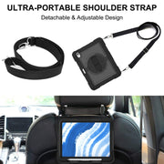 For iPad Air 11 2025 / 2024 360 Degree Rotation PC Contrast Silicone Tablet Case(Black)