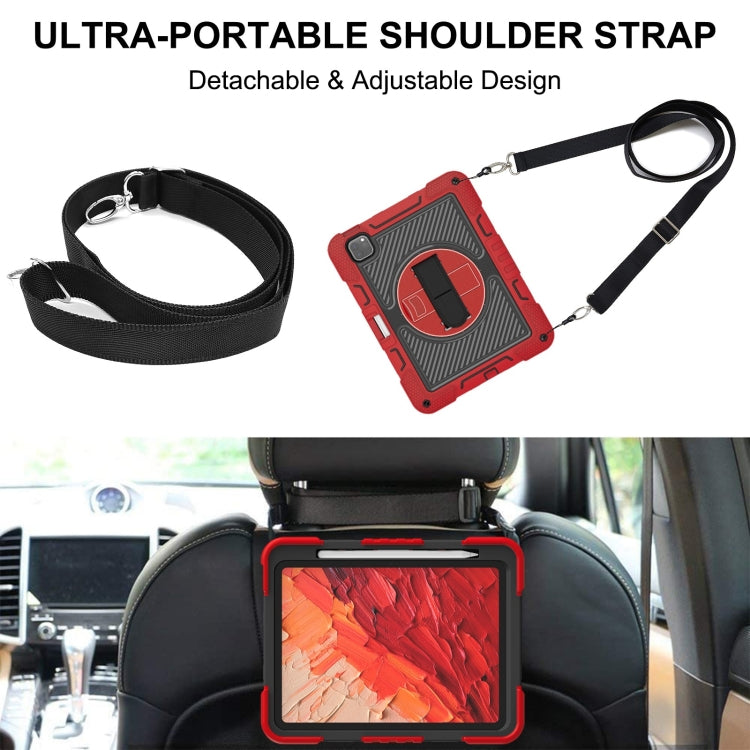 For iPad Pro 11 2024 360 Degree Rotation PC Contrast Silicone Tablet Case(Red + Black) - iPad Pro 11 2024 Cases by PMC TechLife | Online Shopping South Africa | PMC TechLife | Buy Now Pay Later Mobicred