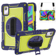 For Lenovo Tab M11 / Xiaoxin Pad 11 2024 360 Degree Rotation PC Contrast Silicone Tablet Case(Navy Blue + Yellow Green) - Lenovo by PMC Jewellery | Online Shopping South Africa | PMC Jewellery | Buy Now Pay Later Mobicred