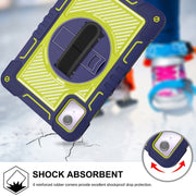 For Lenovo Tab M11 / Xiaoxin Pad 11 2024 360 Degree Rotation PC Contrast Silicone Tablet Case(Navy Blue + Yellow Green)