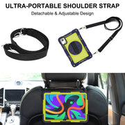 For Lenovo Tab M11 / Xiaoxin Pad 11 2024 360 Degree Rotation PC Contrast Silicone Tablet Case(Navy Blue + Yellow Green)