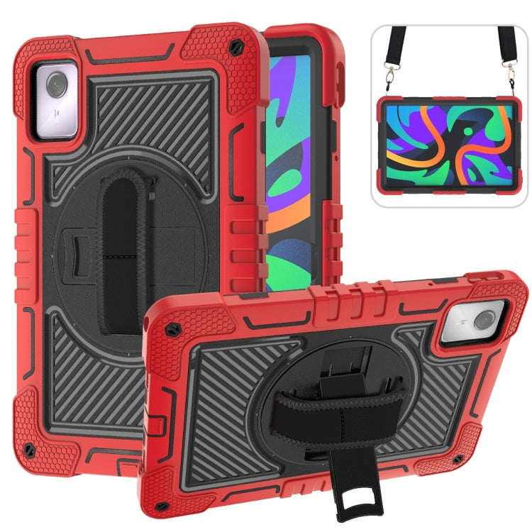 For Lenovo Tab M11 / Xiaoxin Pad 11 2024 360 Degree Rotation PC Contrast Silicone Tablet Case(Red + Black) - Lenovo by PMC Jewellery | Online Shopping South Africa | PMC Jewellery | Buy Now Pay Later Mobicred