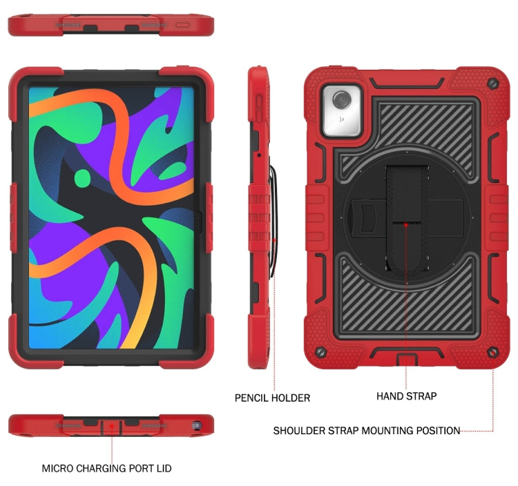 For Lenovo Tab M11 / Xiaoxin Pad 11 2024 360 Degree Rotation PC Contrast Silicone Tablet Case(Red + Black) - Lenovo by PMC Jewellery | Online Shopping South Africa | PMC Jewellery | Buy Now Pay Later Mobicred