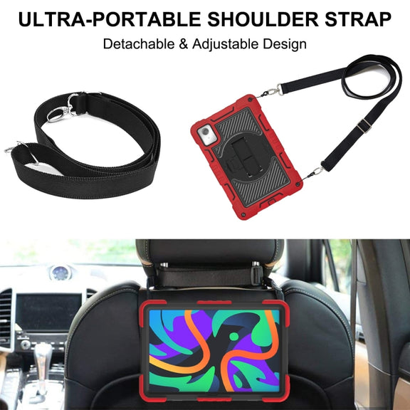 For Lenovo Tab M11 / Xiaoxin Pad 11 2024 360 Degree Rotation PC Contrast Silicone Tablet Case(Red + Black)